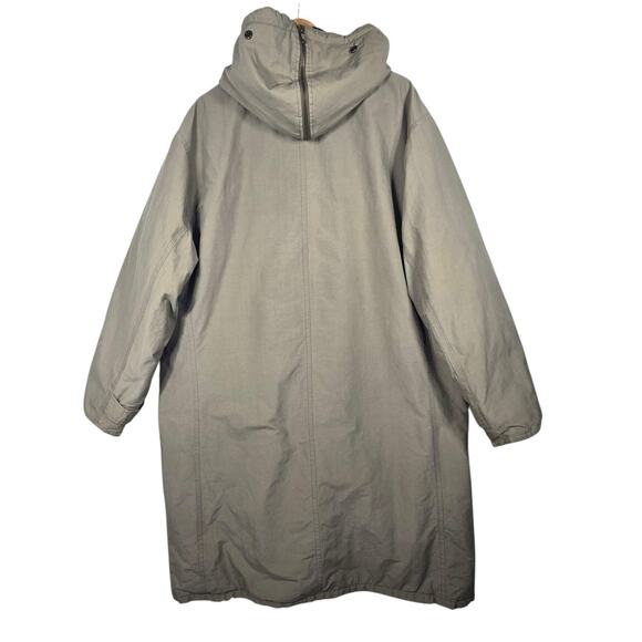 Vintage Polo Ralph Lauren Coat Mens XL Olive Hooded Parka Plaid Wool Cape 90s - Picture 7 of 15